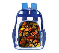 STVNKML Monarch Butterflies Clear Backpack Heavy Duty PVC Transparent Bag