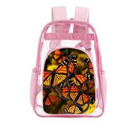 STVNKML Monarch Butterflies Clear Backpack Heavy Duty PVC Transparent Bag