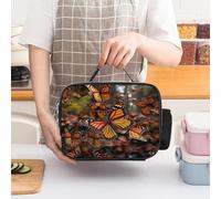 STVNKML Monarch Butterflies Lunch Bag Tote Leakproof Lunch Box with Adjustable Handle Strap & Side Pocket | Triple Insulation Cooler for Work, Travel | Large Capacity Reusable Meal Bag