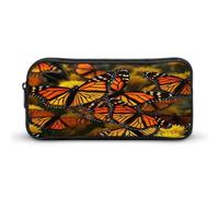 STVNKML Monarch Butterflies Pencil Case - Large Aesthetic Makeup Bag Multi-Purpose Pencil Pouch Cute Cosmetic Bag with Zipper Closure for Office, Home, Study & Travel