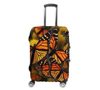 STVNKML Monarch Butterflies Suitcase Covers for Luggage - Elastic Luggage Cover Protector, Double-sided Washable Suitcases Sleeve for 19-32 Inch Luggage, white, L, Monarch Butterflies