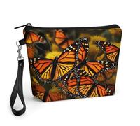 STVNKML Monarch Butterflies Travel Makeup Bag Large Capacity Toiletry Bag with Handle - Waterproof PU Leather Cosmetic Organizer Bags