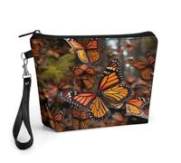 STVNKML Monarch Butterflies Travel Makeup Bag Large Capacity Toiletry Bag with Handle - Waterproof PU Leather Cosmetic Organizer Bags