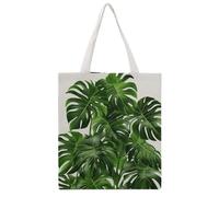 STVNKML Monstera Deliciosa Banana Palm Canvas Tote Bag for Women Cute Stylish Shoulder Bag Reusable Shopping Bags for Daily