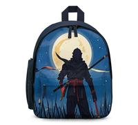 STVNKML Moonlight Watercolor Style Ninja Backpack 12.6 Inch Casual Daypack with Multi-Pockets BookBag for Daily Essentials, Blue, One Size