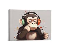 STVNKML Music Monkey Wall Art for Living Room Boho Decor