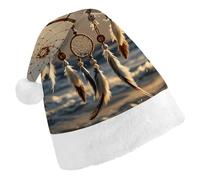 STVNKML Native American Dream Catcher Santa Hat for Adults Christmas Hat Xmas Santa Hats Cap for Costumes Holiday Party Supplies