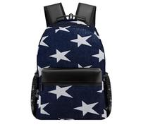 STVNKML Navy Blue And White Star Pattern Backpack Laptop Backpacks for Men Travel Hiking Daypack Casual Back Pack 16.5in