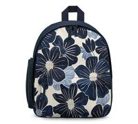STVNKML Navy Blue Flowers Backpack 12.6 Inch Casual Daypack with Multi-Pockets BookBag for Daily Essentials, Blue, One Size