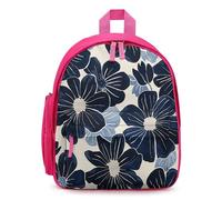 STVNKML Navy Blue Flowers Backpack 12.6 Inch Casual Daypack with Multi-Pockets BookBag for Daily Essentials, Pink, One Size