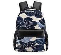 STVNKML Navy Blue Flowers Backpack Laptop Backpacks for Men Travel Hiking Daypack Casual Back Pack 16.5in