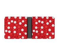 STVNKML Northern Lights Polar Bear Leather Bifold Wallet with 2 Hidden Pockets 6 Card Slots Slim Wallets for Cash, Cards, And ID, red white polka dot, One Size, Modern