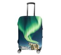 STVNKML Northern Lights Polar Bear Suitcase Covers for Luggage - Elastic Luggage Cover Protector, Double-sided Washable Suitcases Sleeve for 19-32 Inch Luggage, white, Small, Northern Lights Polar