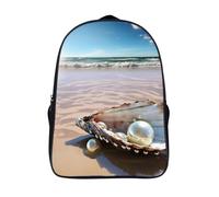 STVNKML Ocean Beach Mussel Pearl Backpack, Laptop Backpack for Men, 16 Inch Travel Hiking Daypack, Casual Backpacks