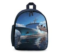 STVNKML Ocean Ferry Boat Backpack - 12.6 Inch Casual Daypack with Multi-Pockets BookBag for Daily Essentials, Blue, One size