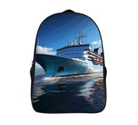 STVNKML Ocean Ferry Boat Backpack, Laptop Backpack for Men, 16 Inch Travel Hiking Daypack, Casual Backpacks