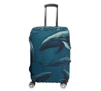 STVNKML Ocean Whale Suitcase Covers for Luggage - Elastic Luggage Cover Protector, Double-sided Washable Suitcases Sleeve for 19-32 Inch Luggage, white, L, Ocean Whale