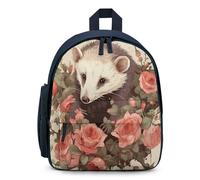 STVNKML Opossum And Roses Backpack 12.6 Inch Casual Daypack with Multi-Pockets BookBag for Daily Essentials, Blue, One Size