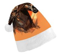 STVNKML Orange Background with Horse Head Santa Hat for Adults Christmas Hat Xmas Santa Hats Cap for Costumes Holiday Party Supplies
