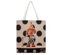 STVNKML Orange - Dotted Clown Canvas Tote Bag for Women Cute Stylish Shoulder Bag Reusable Shopping Bags for Daily