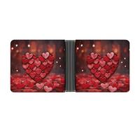 STVNKML Orange Fish Pattern Leather Bifold Wallet with 2 Hidden Pockets 6 Card Slots Slim Wallets for Cash, Cards, And ID, Red Hearts Love, One Size, Modern