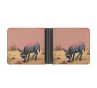 STVNKML Orange Fish Pattern Leather Bifold Wallet with 2 Hidden Pockets 6 Card Slots Slim Wallets for Cash, Cards, And ID, Donkey Eats Sand, One Size, Modern