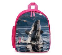 STVNKML Orca Killer Whale Backpack 12.6 Inch Casual Daypack with Multi-Pockets BookBag for Daily Essentials, Pink, One Size