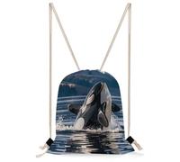 STVNKML Orca Killer Whale Drawstring Backpack Sport Gym Bags Yoga Shopping Travel Casual Daypacks for Women Men