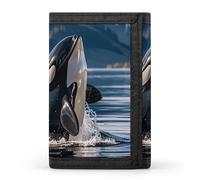 STVNKML Orca Killer Whale Wallet Men's Trifold Wallet And Coin Pocket Slim Card Holder Wallet for Men Money Clip