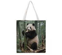 STVNKML Panda Canvas Tote Bag for Women Cute Stylish Shoulder Bag Reusable Shopping Bags for Daily