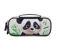 STVNKML Panda Star Pencil Case - PU Leather Pencil Bag Multifunctional Zipper Pouch Bags Small Makeup & Stationery Organizer for Office, Travel, Men & Women (8.3x4.3x1.8in