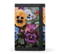 STVNKML Pansy Flowers Wallet Men's Trifold Wallet And Coin Pocket Slim Card Holder Wallet for Men Money Clip