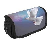STVNKML Peace Dove Pencil Case Organizer - Large Capacity 3 Compartment Pencil Pouch for Adults, Portable Makeup Bag & Aesthetic Stationery Bag with Zipper (8.7x4.3) Unisex Gift