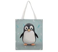 STVNKML Penguin Antarctica Ice Canvas Tote Bag for Women - Cute Stylish Shoulder Bag, Reusable Shopping Bags for Daily, Cute Penguin, 38x41cm