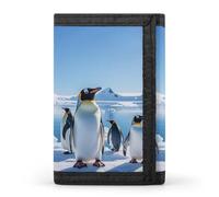 STVNKML Penguin Antarctica Ice Slim Wallets for Men Money Clip Card Holder Wallet Men's Trifold Wallet And Coin Pocket, Penguin Antarctica Ice, One Size, Modern