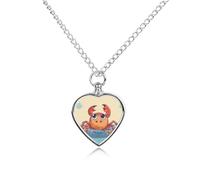 STVNKML Pet Cremation Jewelry - Cartoon Blue Mushroom Heart Shaped Urn Necklace for Dog/Cat Ashes, Memorial Keepsake Pendant with Funnel & Gift Jewelry, One Size, Zinc, No Gemstone