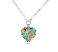 STVNKML Pet Cremation Jewelry - Doodle Solar System Astronaut Spaceship Meteor Sci-fi Sketch Heart Shaped Urn Necklace for Dog/Cat Ashes, Memorial Keepsake Pendant with Funnel & Gift Jewelry