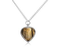 STVNKML Pet Cremation Jewelry - Flower Maze Heart Shaped Urn Necklace for Dog/Cat Ashes, Memorial Keepsake Pendant with Funnel & Gift Jewelry, One Size, Zinc, No Gemstone