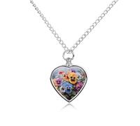 STVNKML Pet Cremation Jewelry - Horses Heart Shaped Urn Necklace for Dog/Cat Ashes, Memorial Keepsake Pendant with Funnel & Gift Jewelry, One Size, Zinc, No Gemstone
