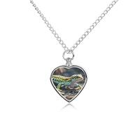 STVNKML Pet Cremation Jewelry - Leopard Little Gecko Heart Shaped Urn Necklace for Dog/Cat Ashes, Memorial Keepsake Pendant with Funnel & Gift Jewelry