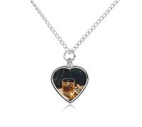 STVNKML Pet Cremation Jewelry - Minimal Panda Heart Shaped Urn Necklace for Dog/Cat Ashes, Memorial Keepsake Pendant with Funnel & Gift Jewelry, One Size, Zinc, No Gemstone