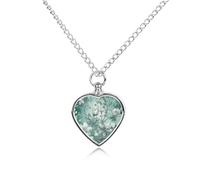 STVNKML Pet Cremation Jewelry - Mint Green Floral Heart Shaped Urn Necklace for Dog/Cat Ashes, Memorial Keepsake Pendant with Funnel & Gift Jewelry