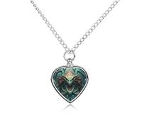 STVNKML Pet Cremation Jewelry - Nordic Sea Monster Kraken with Special Effects Mythological Totem Heart Shaped Urn Necklace for Dog/Cat Ashes, Memorial Keepsake Pendant with Funnel & Gift Jewelry