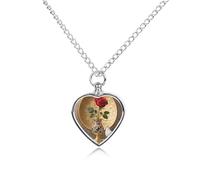 STVNKML Pet Cremation Jewelry - Rainforest Parrot Heart Shaped Urn Necklace for Dog/Cat Ashes, Memorial Keepsake Pendant with Funnel & Gift Jewelry, One Size, Zinc, No Gemstone