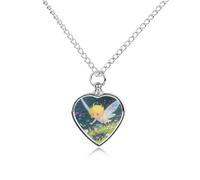 STVNKML Pet Cremation Jewelry - Teton Prairie Heart Shaped Urn Necklace for Dog/Cat Ashes, Memorial Keepsake Pendant with Funnel & Gift Jewelry, One Size, Zinc, No Gemstone