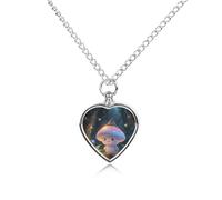 STVNKML Pet Cremation Jewelry - The Fun Guy Enchanted Heart Shaped Urn Necklace for Dog/Cat Ashes, Memorial Keepsake Pendant with Funnel & Gift Jewelry