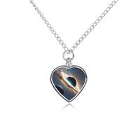 STVNKML Pet Cremation Jewelry - Universe Heart Shaped Urn Necklace for Dog/Cat Ashes, Memorial Keepsake Pendant with Funnel & Gift Jewelry