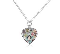 STVNKML Pet Cremation Jewelry - Wildflowers Floral Heart Shaped Urn Necklace for Dog/Cat Ashes, Memorial Keepsake Pendant with Funnel & Gift Jewelry, One Size, Zinc, No Gemstone