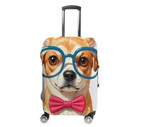 STVNKML Pet Dog Soft Bow Tie, Oversized Glasses Suitcase Covers for Luggage - Elastic Luggage Cover Protector, Double-sided Washable Suitcases Sleeve for 19-32 Inch Luggage, white, M, Pet Dog Soft Bow