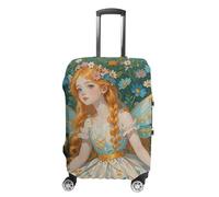 STVNKML Pfhorn Flower Fairy Suitcase Covers for Luggage - Elastic Luggage Cover Protector, Double-sided Washable Suitcases Sleeve for 19-32 Inch Luggage, white, XL, Pfhorn Flower Fairy